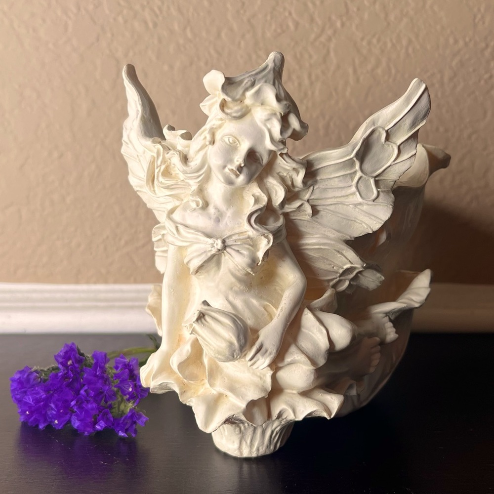 Vintage Resin Garden Fairy Planter, Flower Pot, Gardener Gift, Green Thumb, Hous